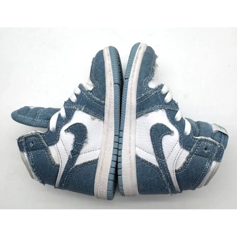 Nike Air Jordan 1 High Denim TD Toddler Sneakers Blue White US 7C CU0450-104